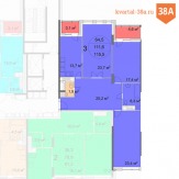 Продажа 3-комнатной квартиры в ЖК «Квартал 38А» на 2 этаже в корпусе 11